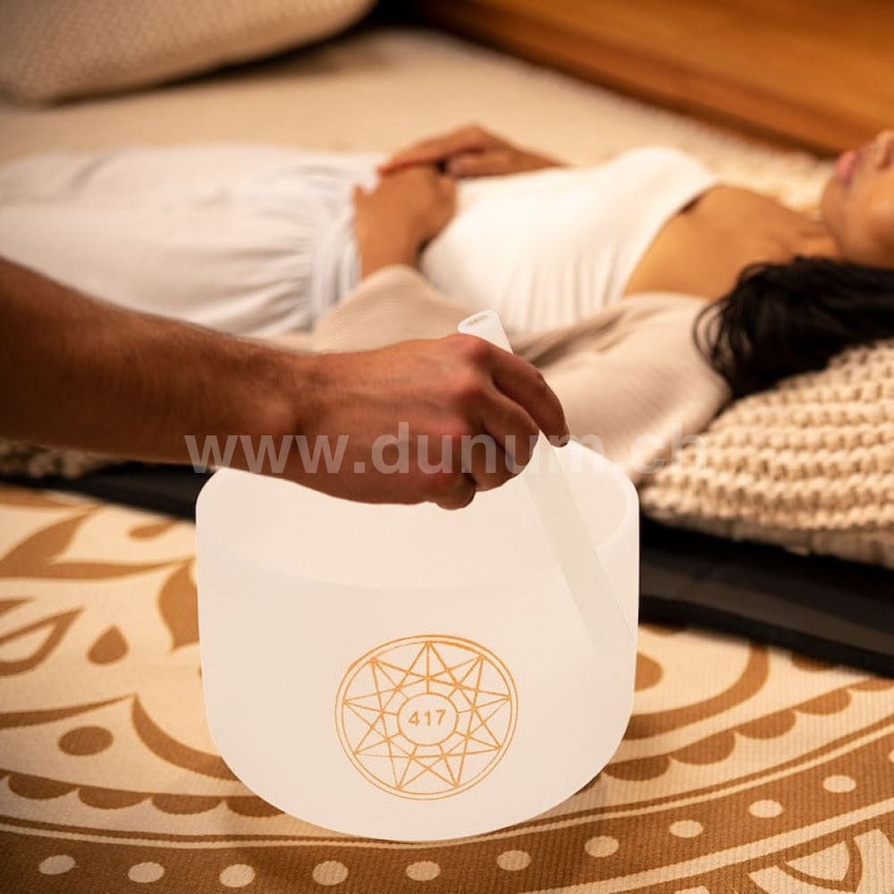 10" / 25cm Solfeggio Kristallklangschale - Re 417Hz / G#4 | Klangschalen & Stimmgabeln | Dunum.ch