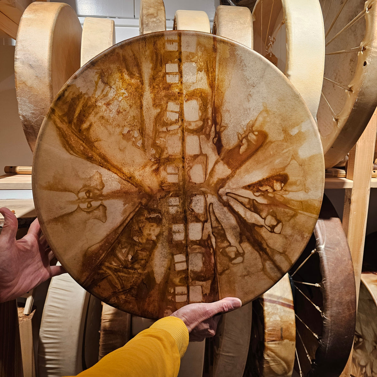 Tambour de chaman de la nouvelle lune ø 40 cm - accordable - Bison
