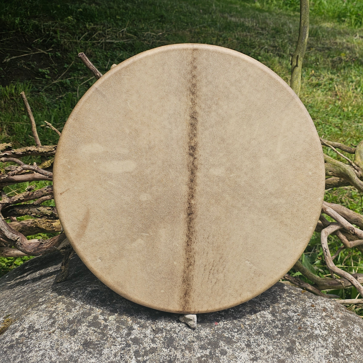 Tambour chamanique pleine lune ø 40 cm - chamois