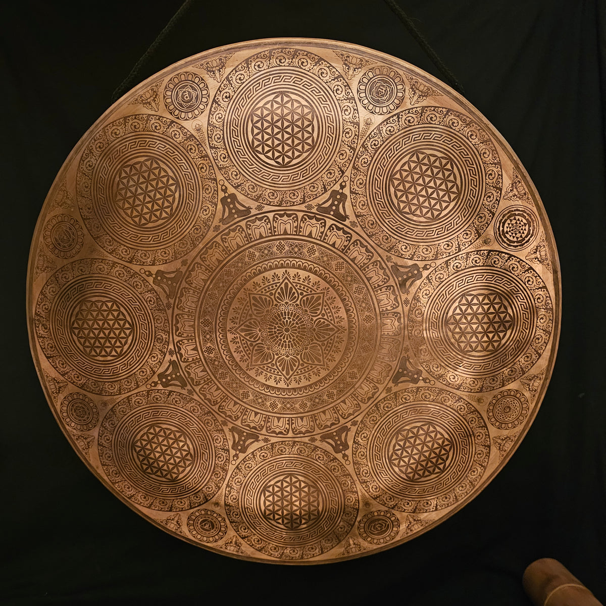 Tempelgong aus Nepal ø 60 cm - Lotus