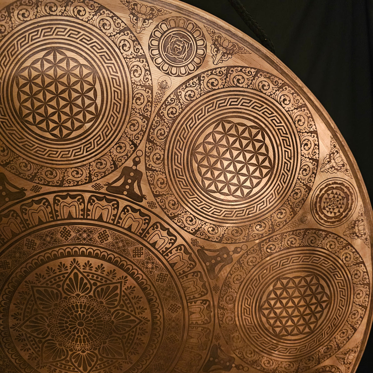 Tempelgong aus Nepal ø 60 cm - Lotus