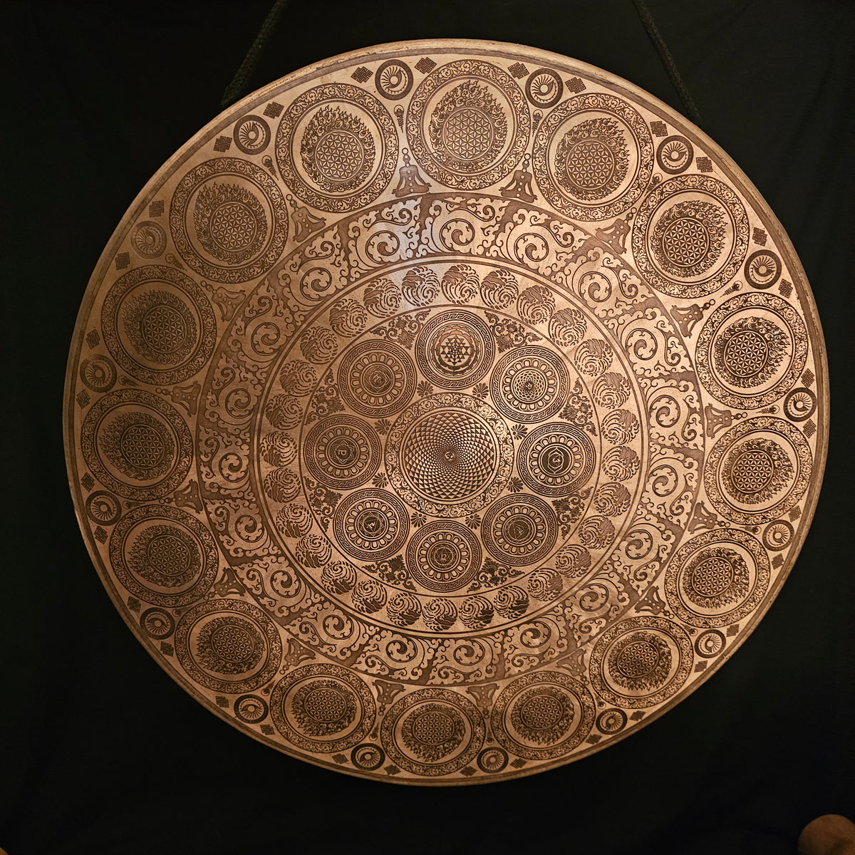 Tempelgong aus Nepal ø 60 cm - Blume des Lebens