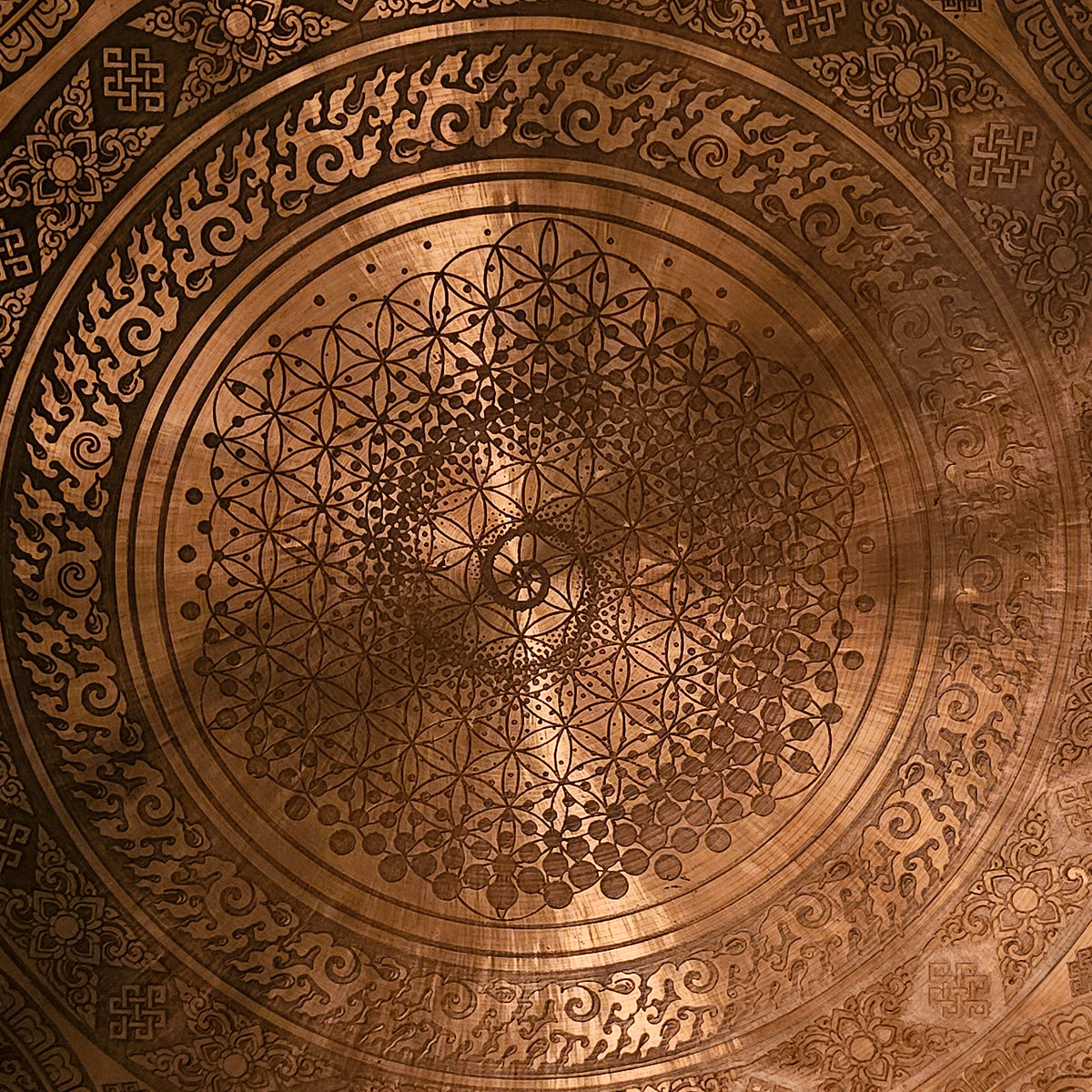 Tempelgong aus Nepal ø 70 cm - Spirale