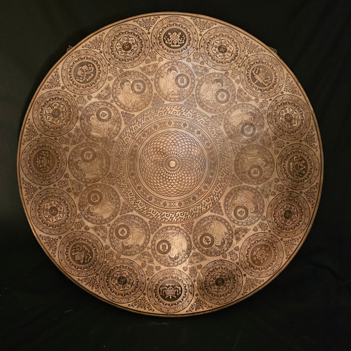 Tempelgong aus Nepal ø 80 cm - Blume des Lebens