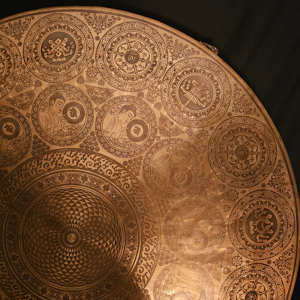 Tempelgong aus Nepal ø 80 cm - Blume des Lebens