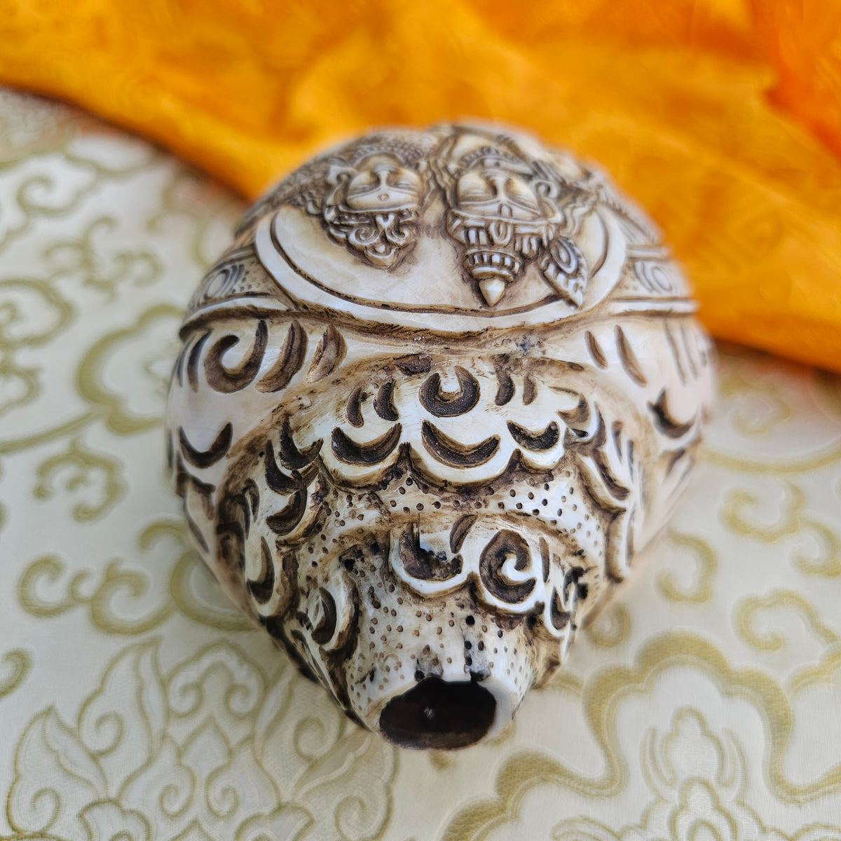 Muschelhorn Krishna und Radha