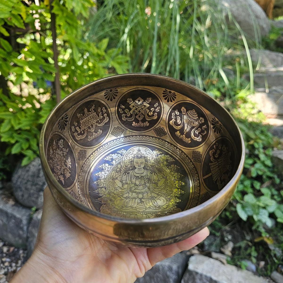 Tibetische Klangschale - Kharaccheri ø 14 cm | F | Herz Chakra