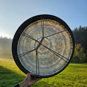 Vegan Buffalo Drum ø 50 cm - Mandala - with mallet