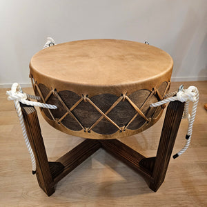 Powwow drum 60 cm - 24 cm with stand - buffalo