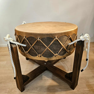 Powwow drum 60 cm - 24 cm with stand - buffalo