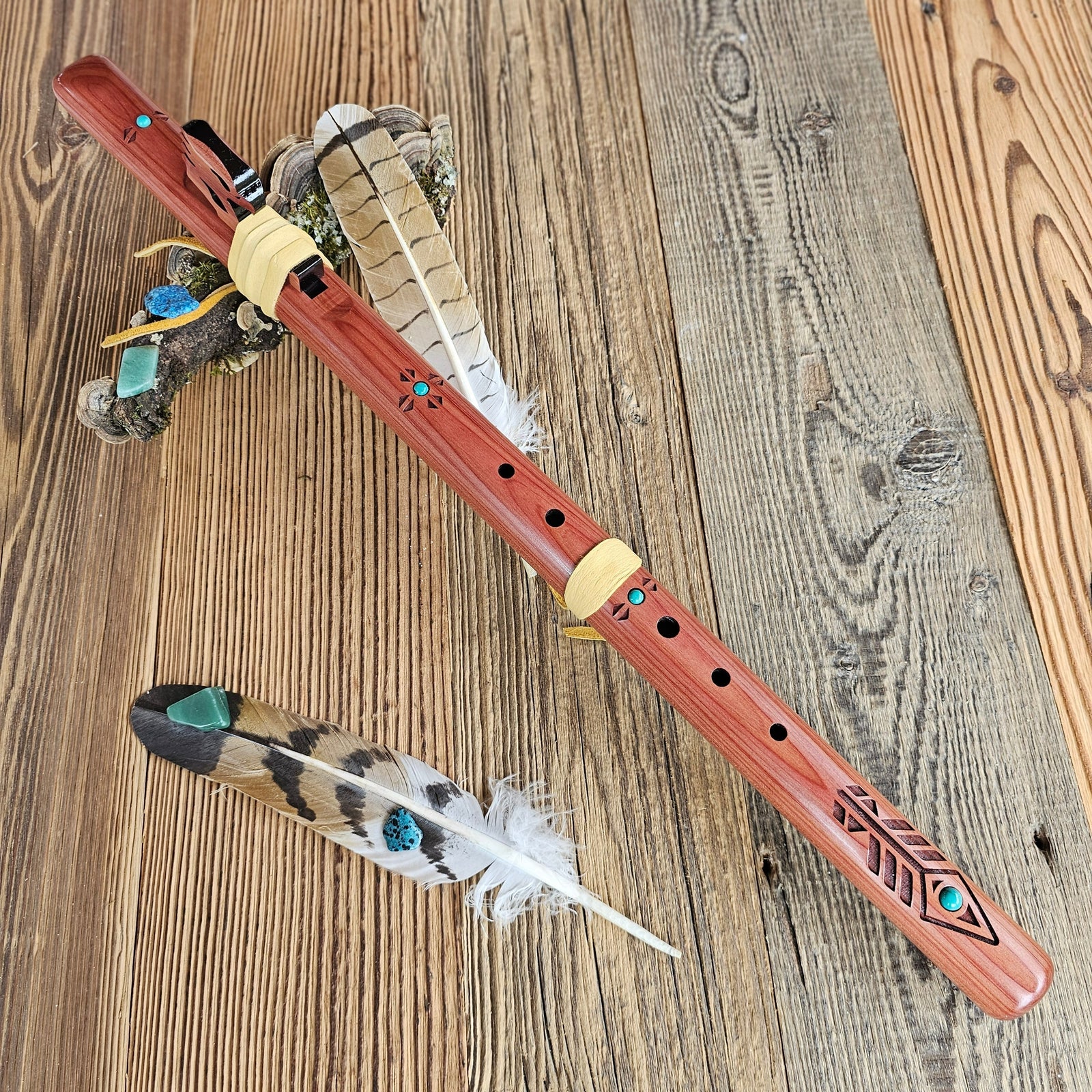 Golden Eagle F# mit Türkis | Blasinstrumente | Indianische Flöten | Dunum.ch