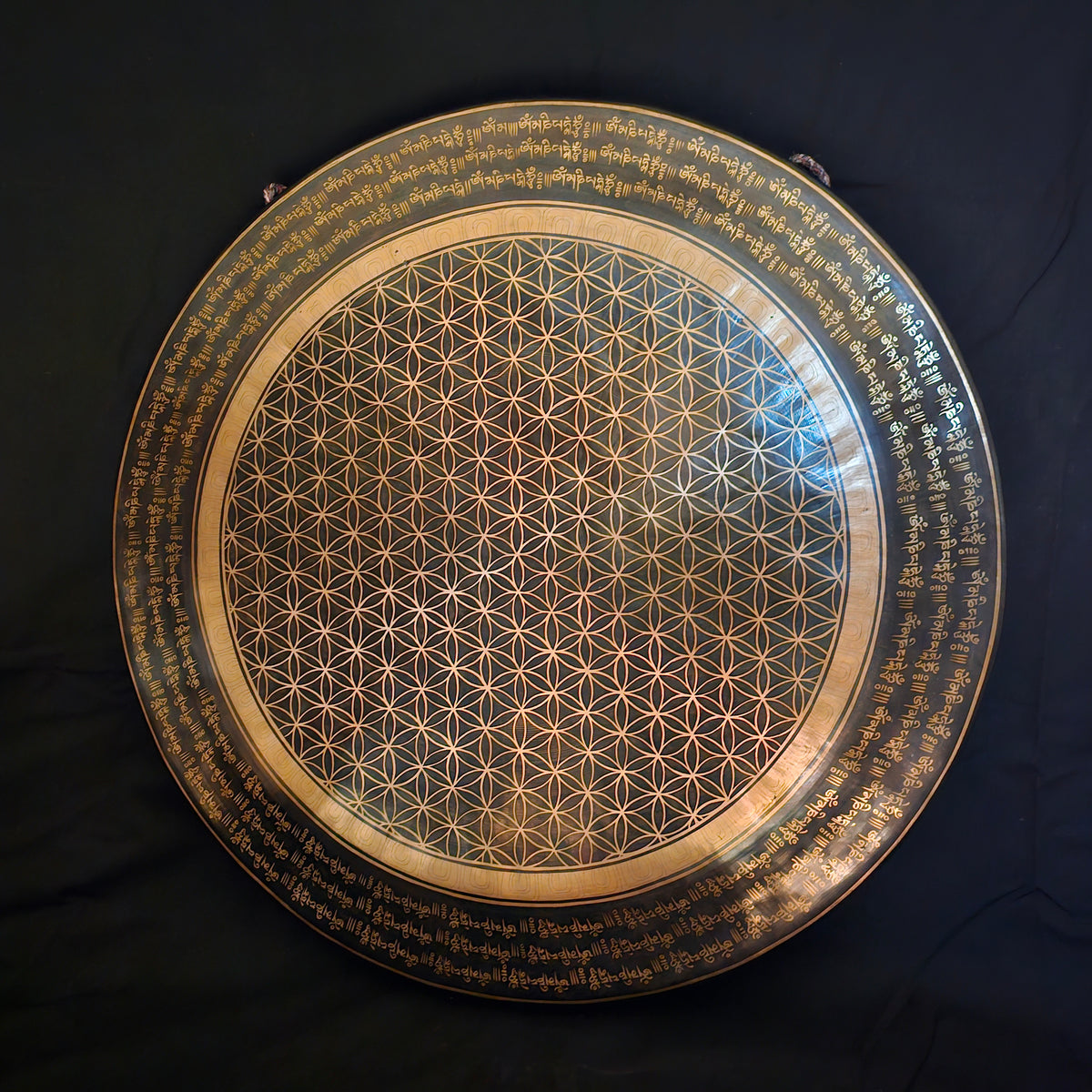 Tempelgong aus Nepal ø 50 cm - Blume des Lebens