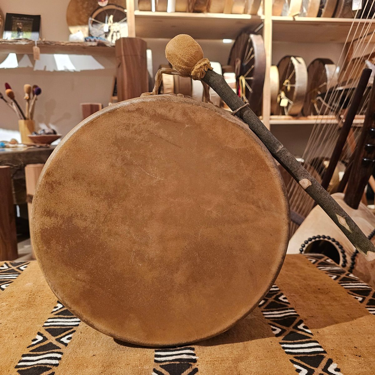 30 cm sweat lodge drum - red deer
