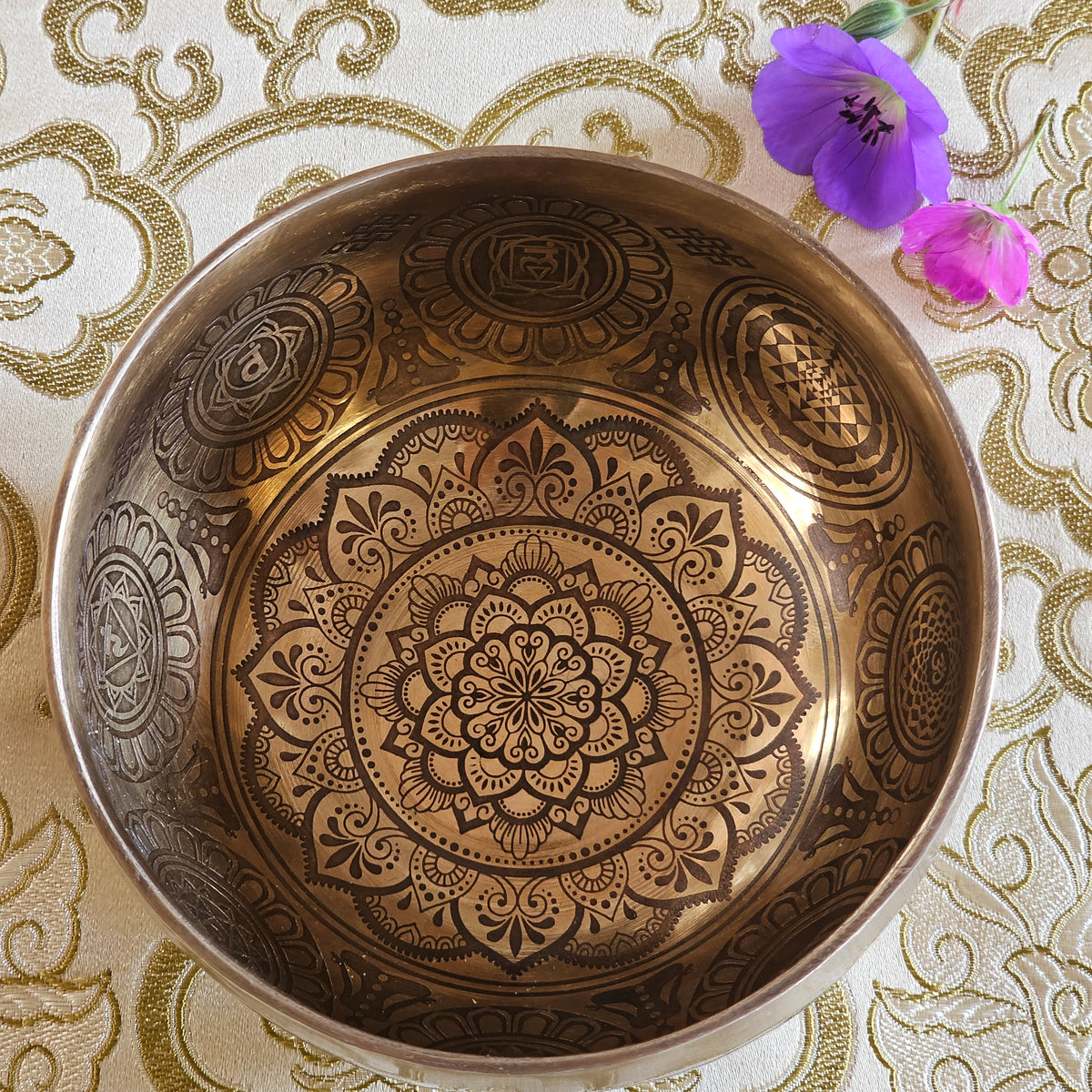 Bol chantant tibétain - Lotus ø 11.5 cm | Bb 432 Hz