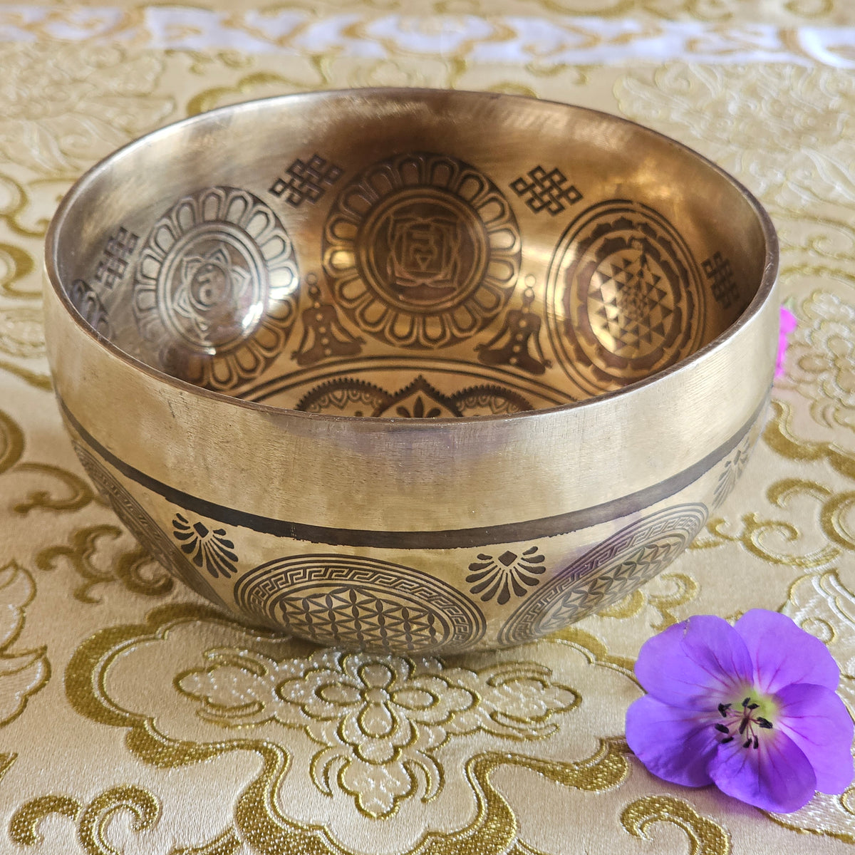 Bol chantant tibétain - Lotus ø 11.5 cm | Bb 432 Hz