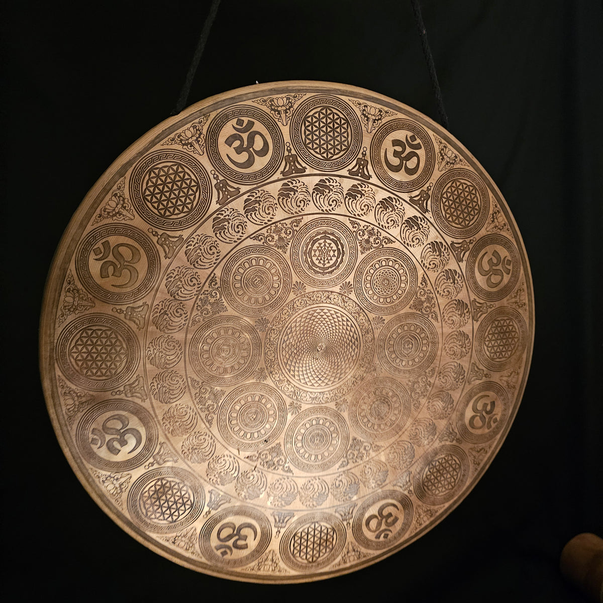 Tempelgong aus Nepal ø 40 cm - Blume des Lebens