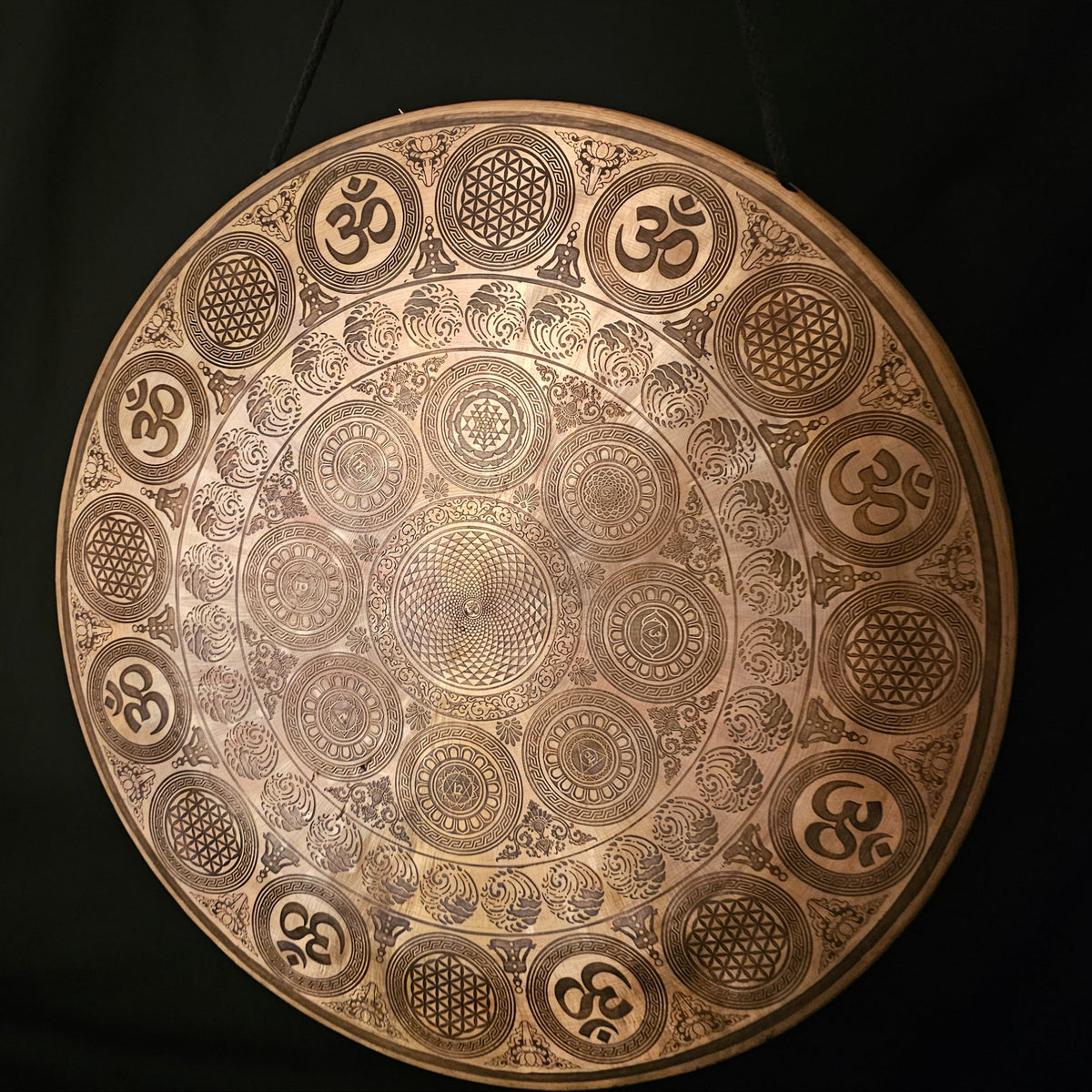 Tempelgong aus Nepal ø 40 cm - Blume des Lebens