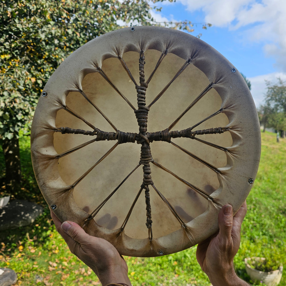New moon shaman drum ø 40 cm - tunable - fallow deer