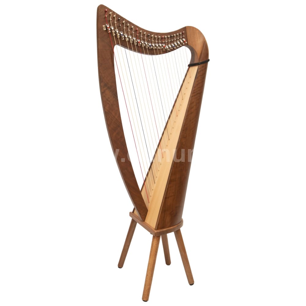 22-saitige Claddagh Harfe Walnuss | Keltische Hebelharfe mit 3 Oktaven