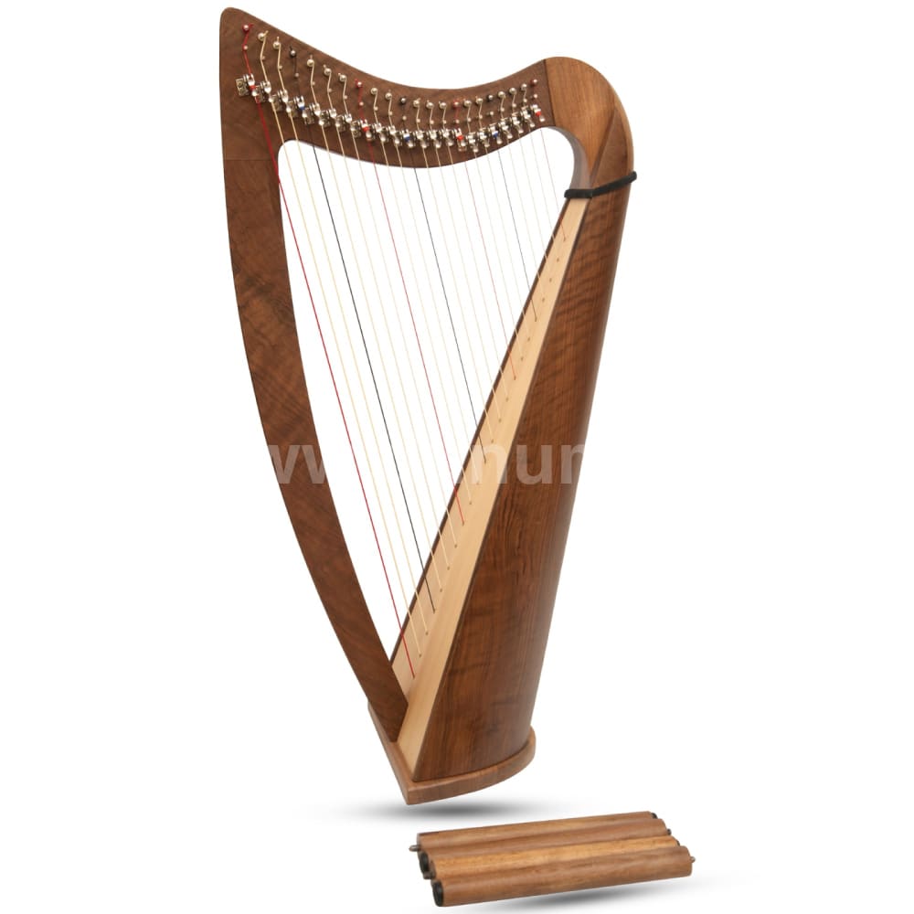 22-saitige Claddagh Harfe Walnuss | Keltische Hebelharfe mit 3 Oktaven
