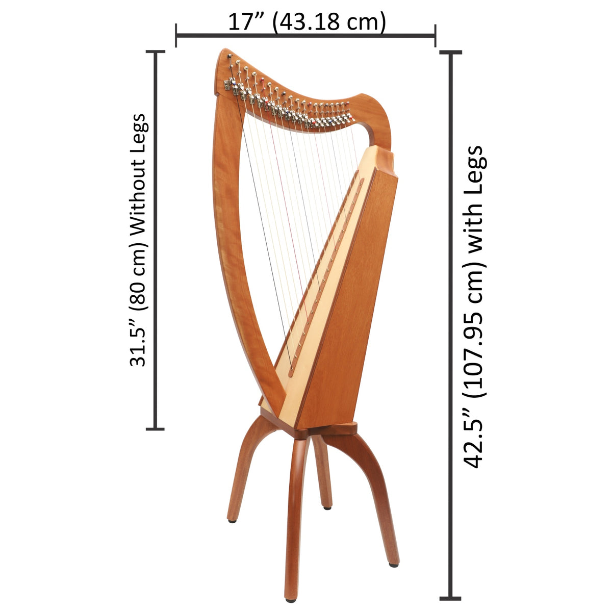 19-string Trinity Cèilidh Harp – Mahogany