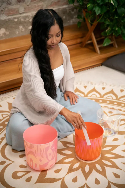 Essence crystal singing bowls set - E4/C4/G3