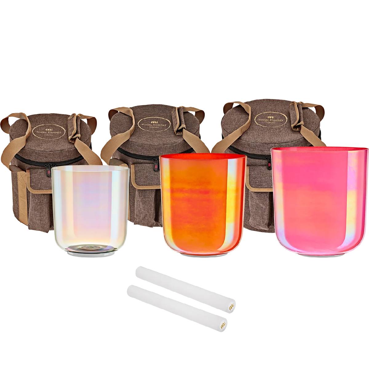 Essence crystal singing bowls set - E4/C4/G3