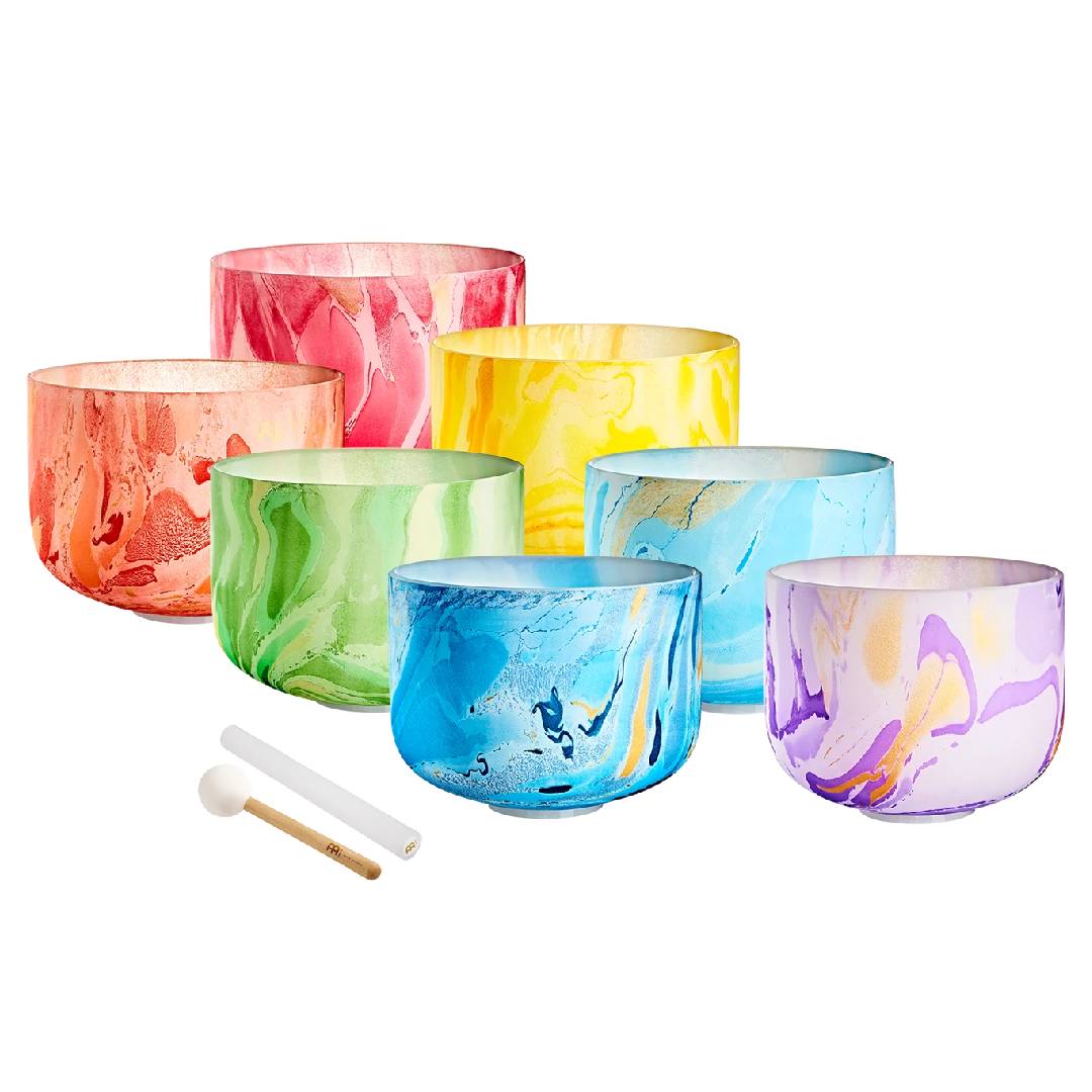 Marble Crystal Singing Bowl Chakra Set