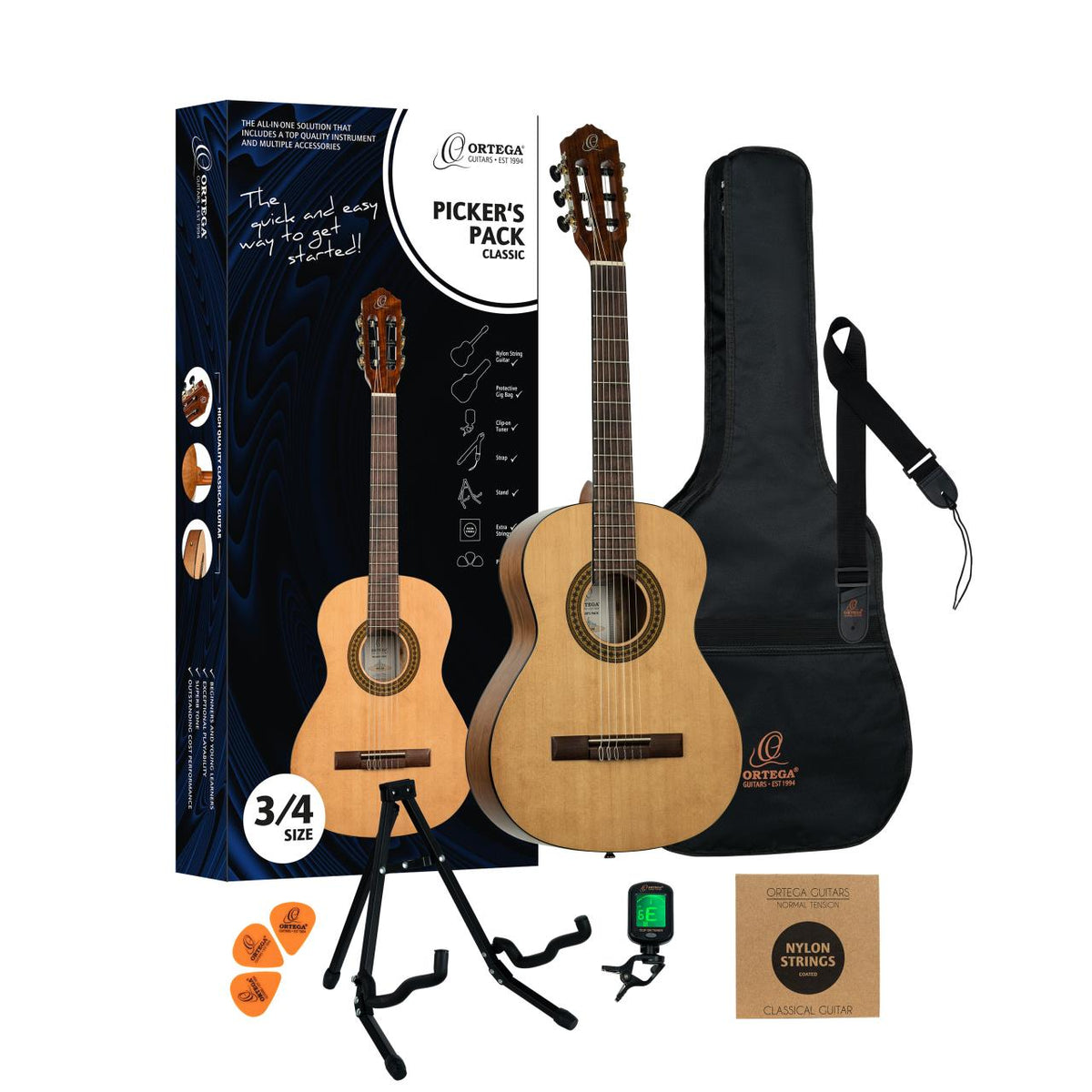 ORTEGA Picker´s Pack 3/4 Konzertgitarre 6-String - Einsteigerset