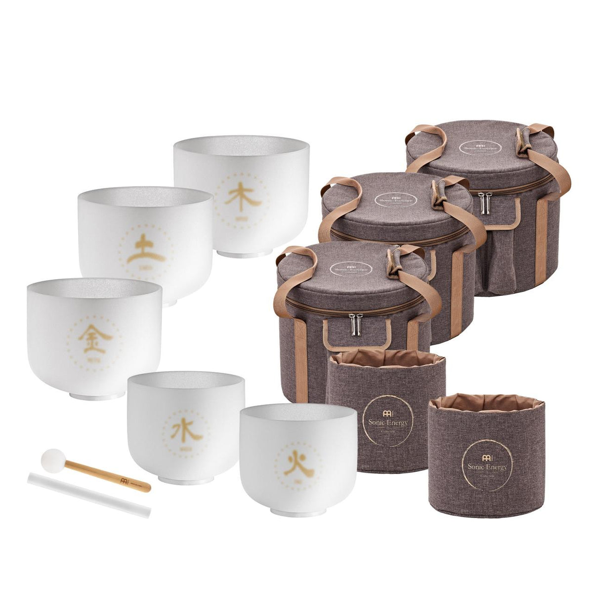 MEINL Sonic Energy Set de 5 éléments TCM Crystal Singing Bowl