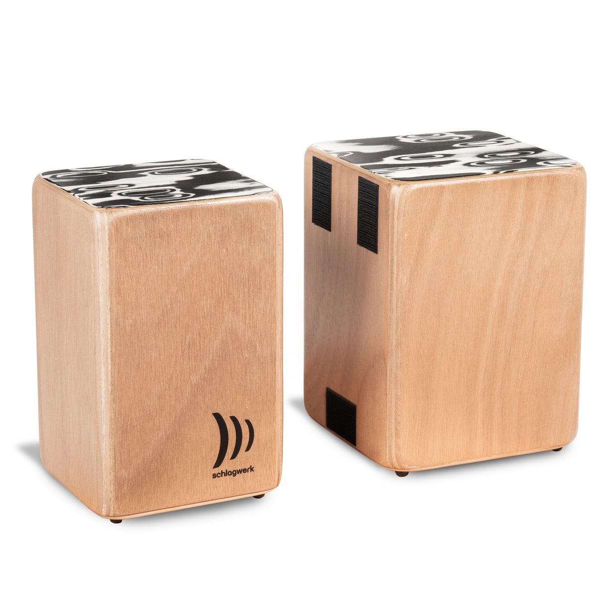 Wooden bongos with Velcro connection