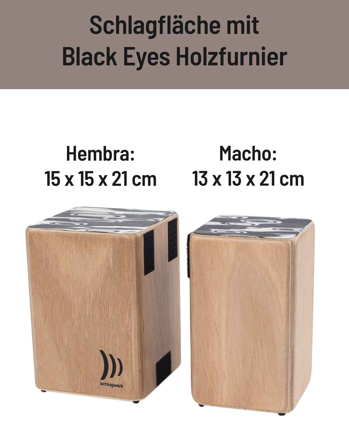 Wooden bongos with Velcro connection