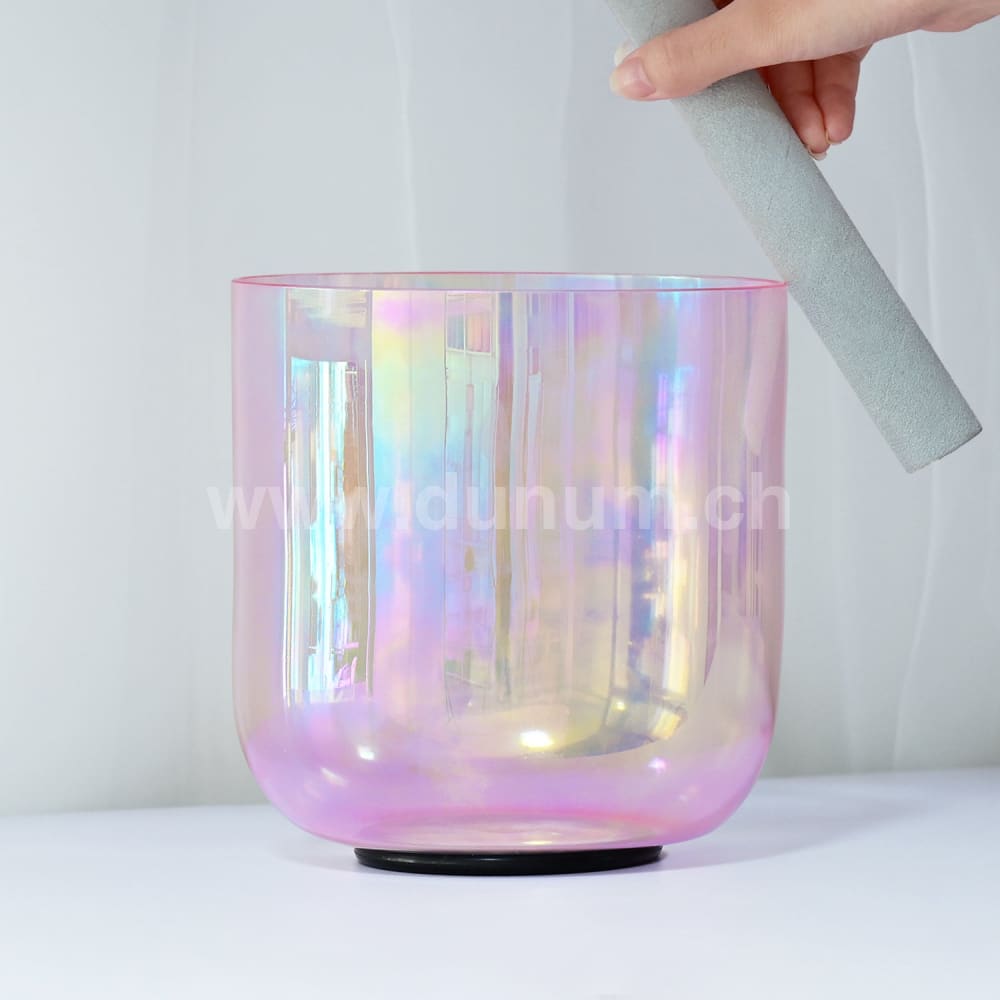 Aurora Kristallklangschale Cosmic Violet in ø 18 cm in G - Halschakra | 432Hz