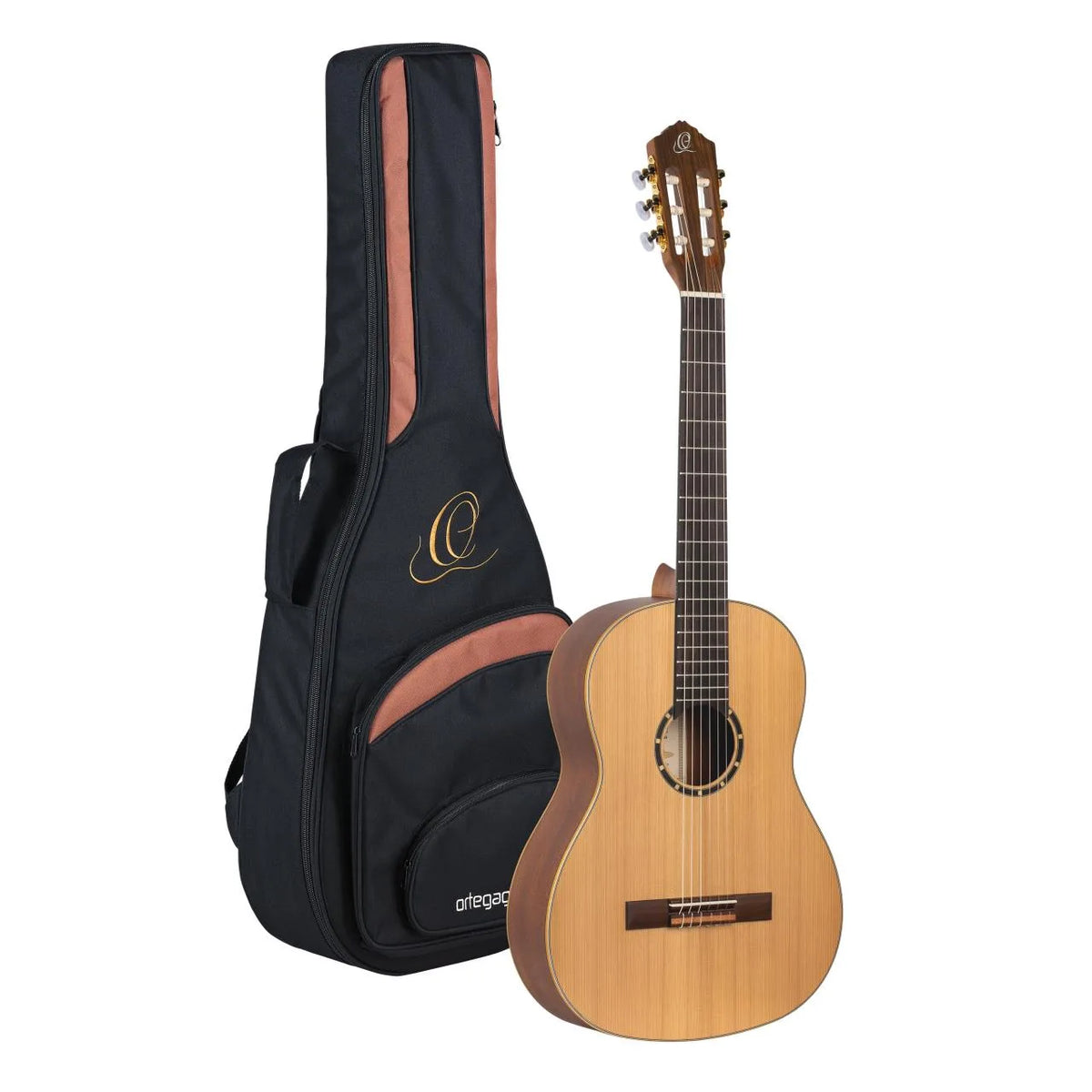 ORTEGA Family Series Pro 4/4 Classical Guitar, 6-String - Natural Cedar/Mahogany + Gig Bag