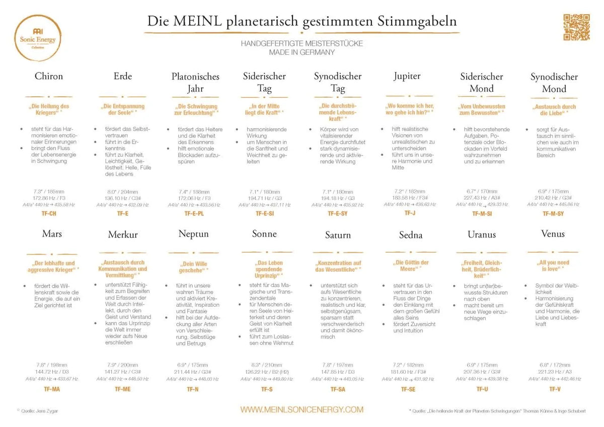 MEINL Sonic Energy planetarisch gestimmte Stimmgabeln - Komplettset - Inhalt: 16 Stimmgabeln, Inklusive Stimmgabelhalter