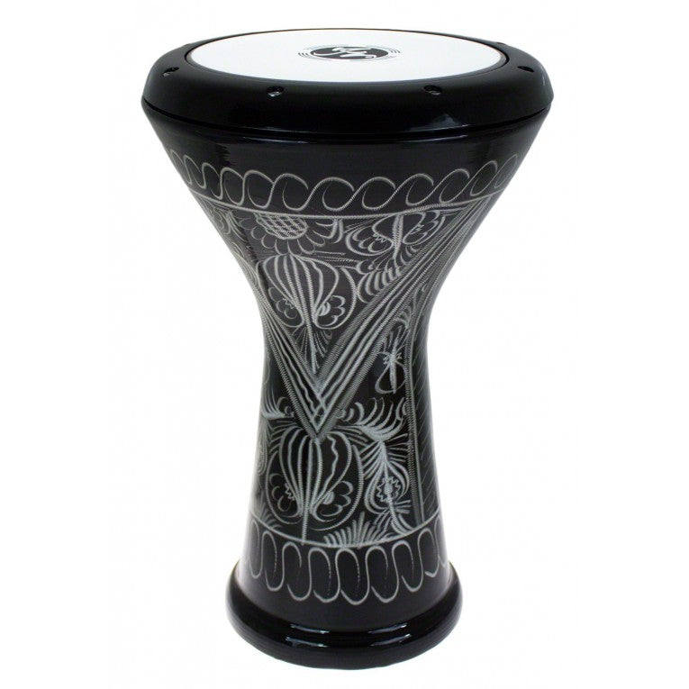 Sawt el Ahram - Doumbek en aluminium noir gravé 8 1/2"