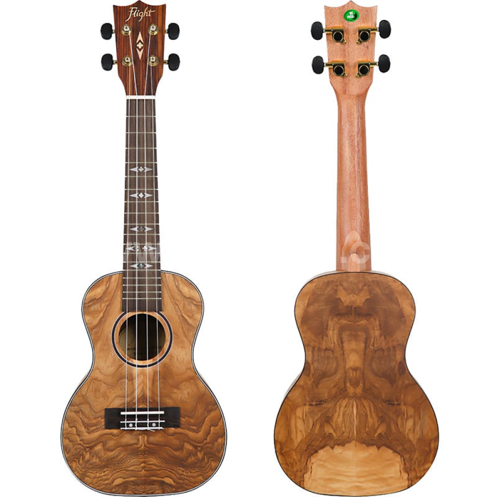 Flight Concerto Ukulele - Quilted Ash mit Tasche