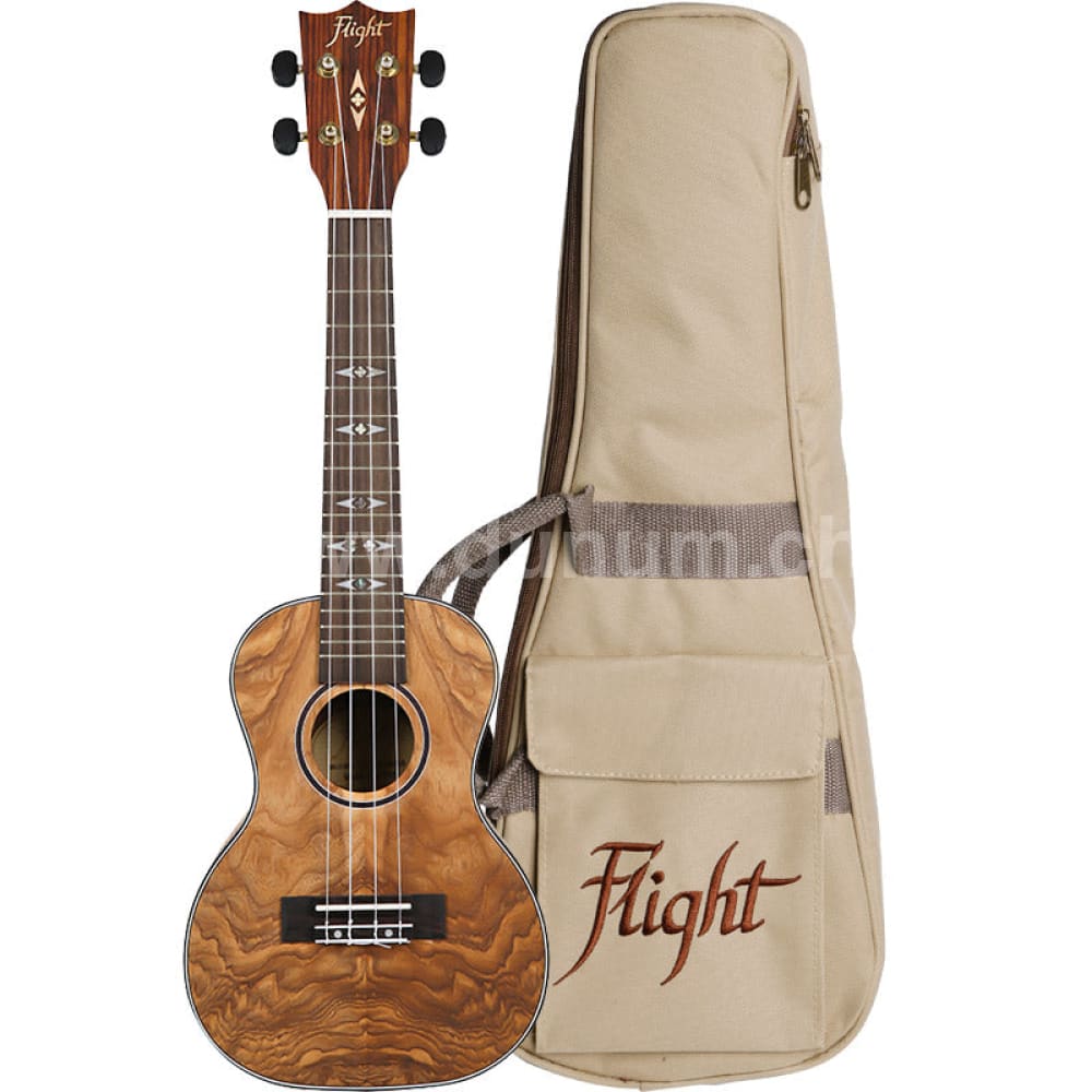 Flight Concerto Ukulele - Quilted Ash mit Tasche