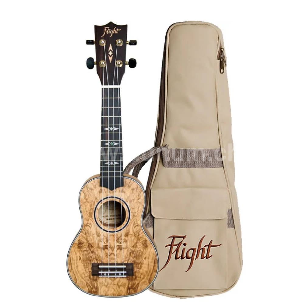 Flight Sopran Ukulele - Quilted Ash mit Tasche