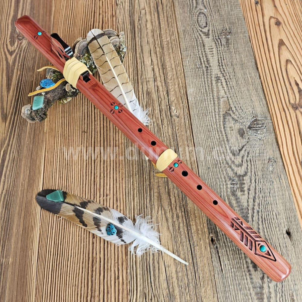 Golden Eagle F# mit Türkis | Blasinstrumente | Indianische Flöten | Dunum.ch