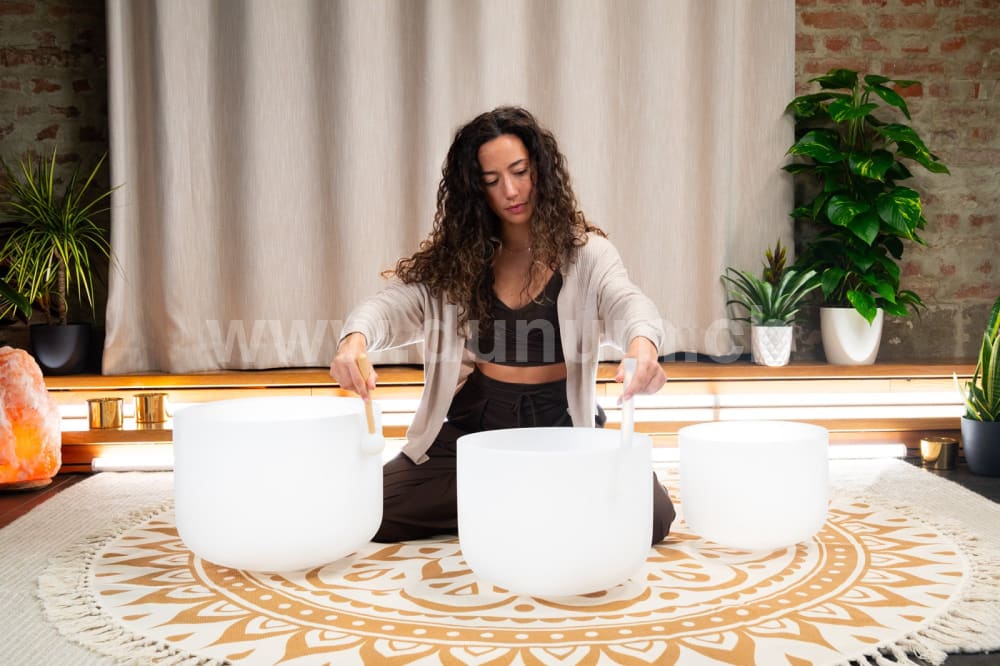 Kristallklangschalen Set - C3 / E3 / G3 / in 440 Hz