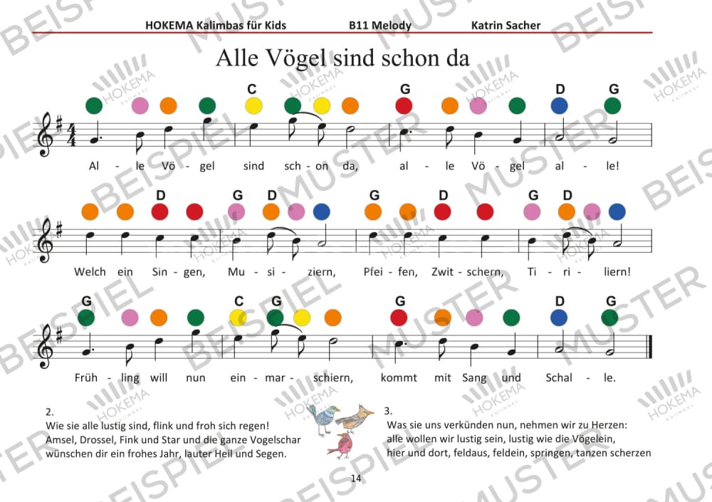 Lehrbuch für Kids - Kalimba B11 / Sansula Melody (grün) | Melodisch & Harmonisch | Sansula & Kalimba | Dunum.ch