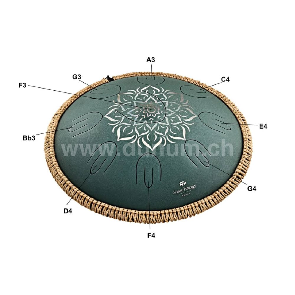 Octave Steel Tongue Drum - F Major 432 Hz - Dark Green