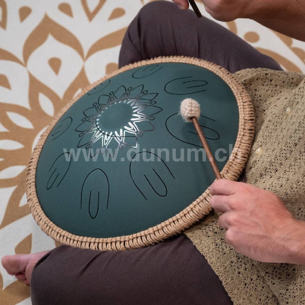 Octave Steel Tongue Drum - F Major 432 Hz - Dark Green