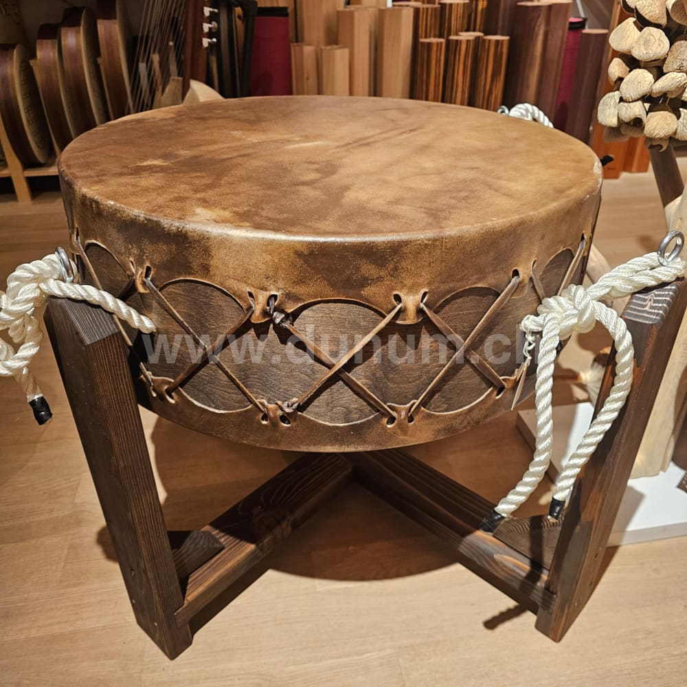 Powwow Trommel 60 cm - 24 cm mit Ständer - Bison