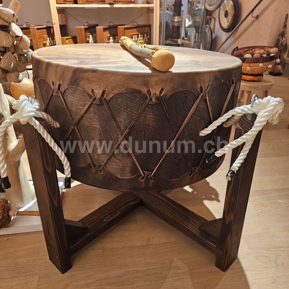Powwow Trommel 60 cm - 30 cm mit Ständer - Bison