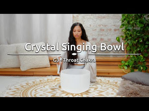14" / 35cm neck chakra crystal singing bowl G | 432Hz