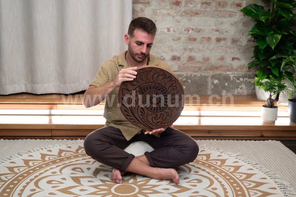 Raindisk 38 cm - Ocean Sound - Fibbonaci inspired carving