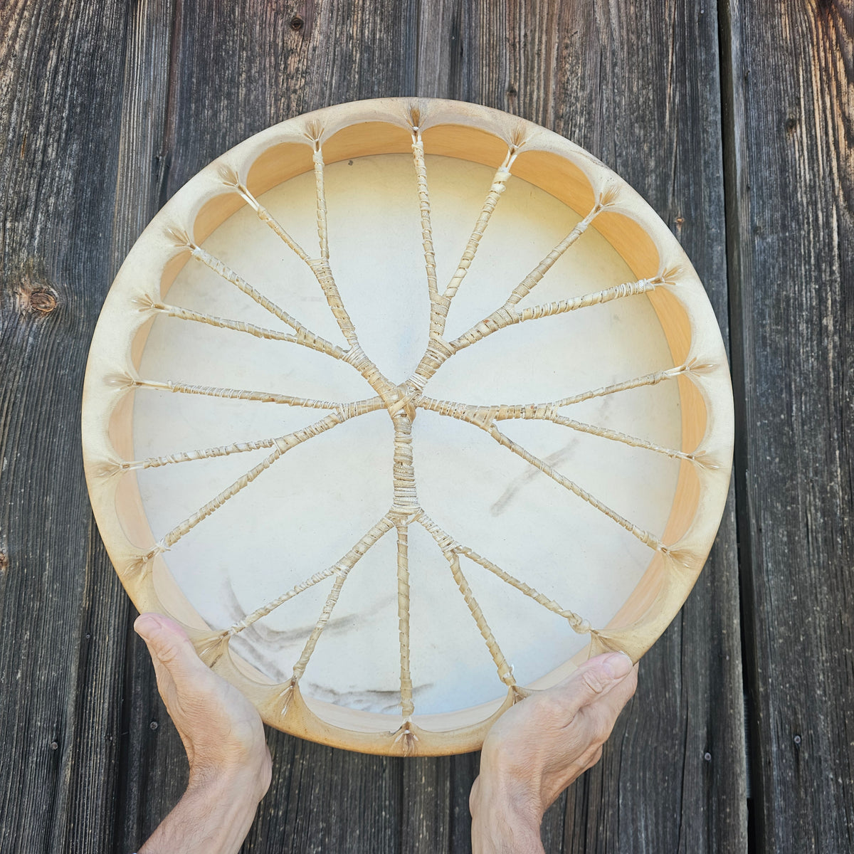 Tambour chamanique pleine lune ø 45 cm - cerf rouge - hêtre