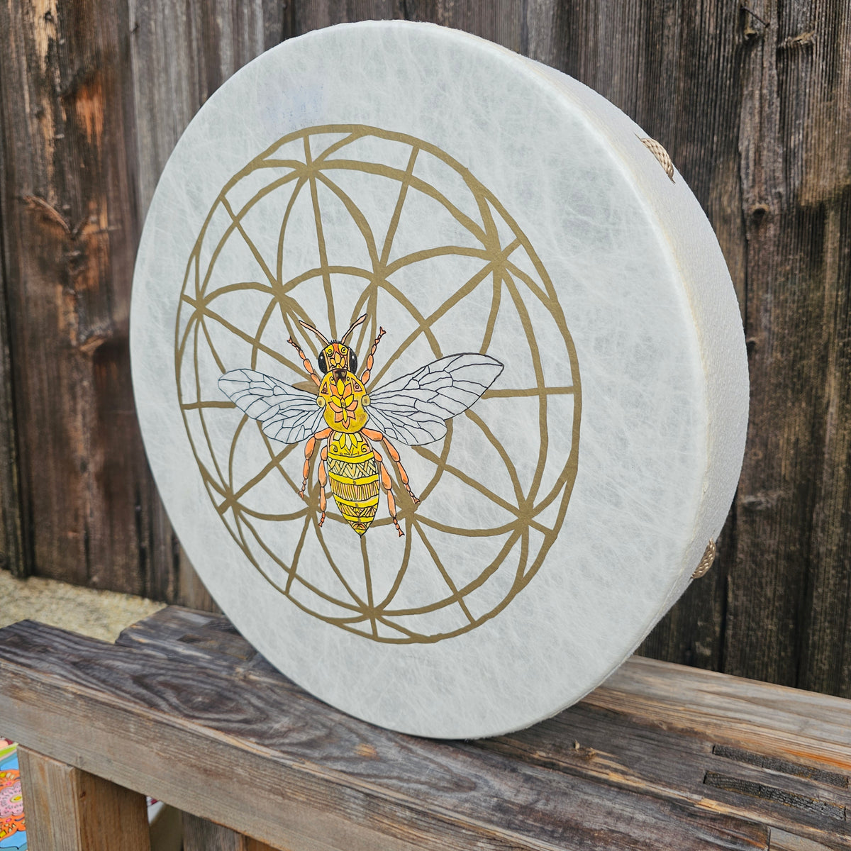Vegan Buffalo Drum ø 40 cm with mallet - Orca